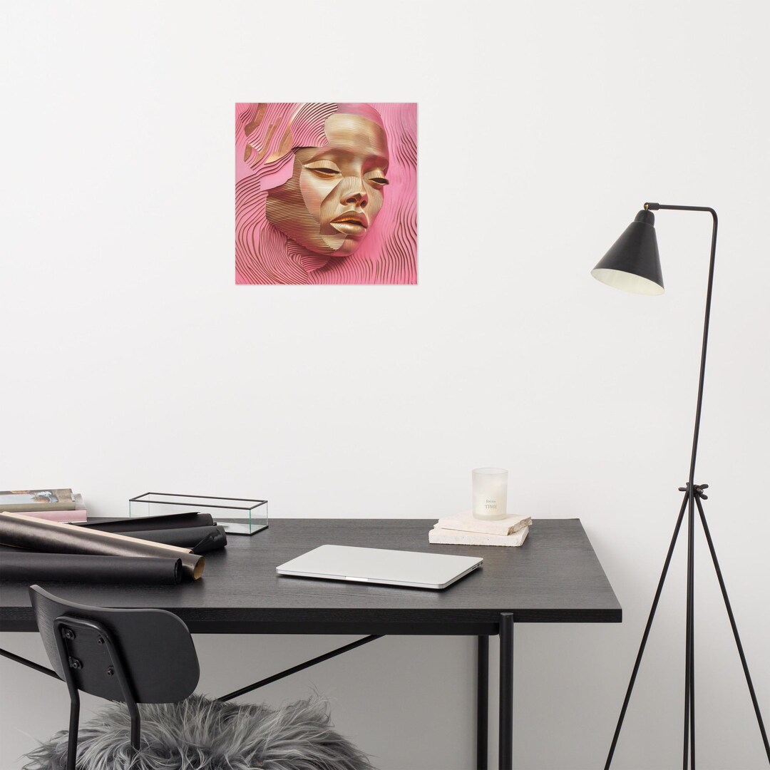 Pink Potrait Pink Portrait Art Print: Abstract Face, Modern Home Decor - Etsy