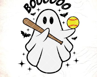 Ghost Softbal Halloween SVG, schattige sport clipart (digitale download)