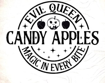 Evil Queen Candy Apples SVG, Halloween Spooky Design ,Cut File (Digital Download)