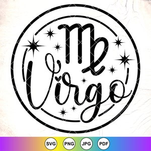 Dierenriemtekens SVG, Maagd SVG, Zodiac Symbolen SVG, Zodiac Gift, Sterrenbeeld Teken SVG, Astrologie Tekenen SVG, Instant Download Bestanden voor Cricut