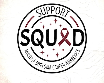 Multiple Myeloma Cancer Awareness SVG: Support Squad Ribbon,Cricut Cut Files, Digital Download