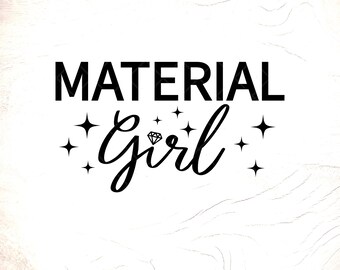 Material Mädchen SVG: Frauen Geburtstag Design, Cricut Cut Dateien, digitaler Download