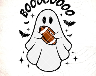Ghost Football Halloween SVG, Cute Spooky Clipart (Digital Download)