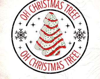 Oh kerstboomtaart SVG, vakantieontwerp (digitale download)