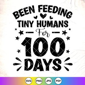 Ho nutrito piccoli umani per 100 giorni SVG PNG, Lunch Lady 100° giorno di scuola Svg, Funny Lunch Lady Crew svg, File di download istantaneo per Cricut