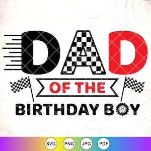 Race papa van de feestvarken SVG, race familie SVG, race verjaardag SVG, verjaardag jongen race auto's minnaar cadeau, instant download bestanden voor Cricut