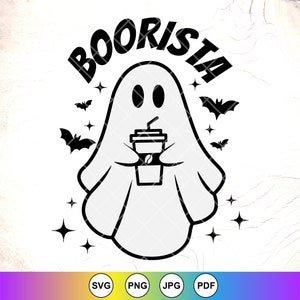 Café fantasma Boorista SVG: Archivos divertidos de Cricut para Halloween, archivos de corte de Cricut, descarga digital