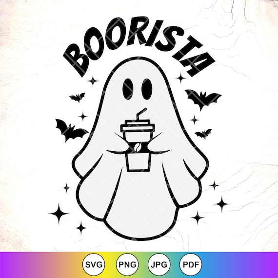 Boorista Ghost Coffee SVG: Funny Halloween Cricut Files,Cricut Cut Files, Digital Download