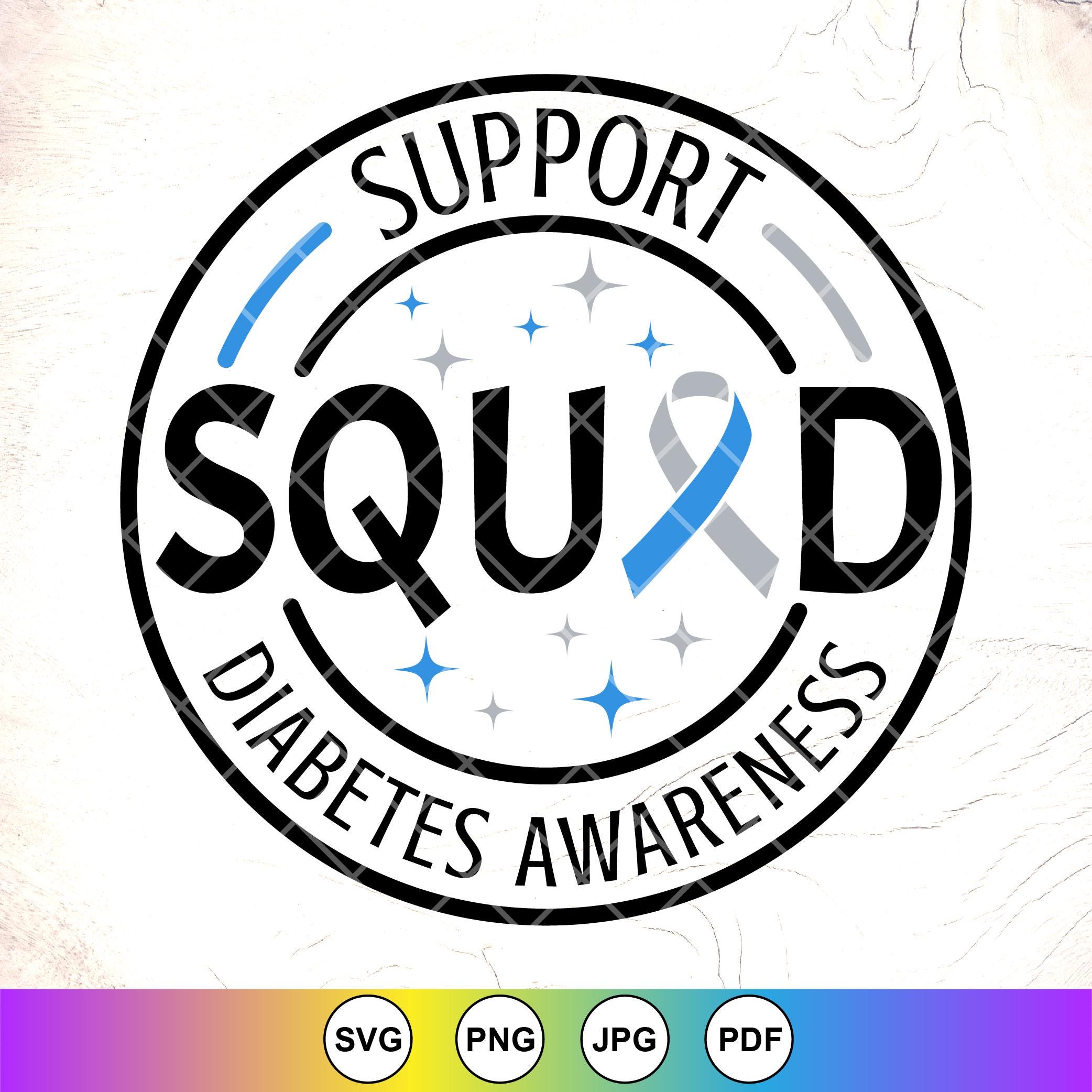 Diabetes Awareness Support Squad SVG Png,cricut Cut Files, Digital Download  - Etsy, image size:2084x2084