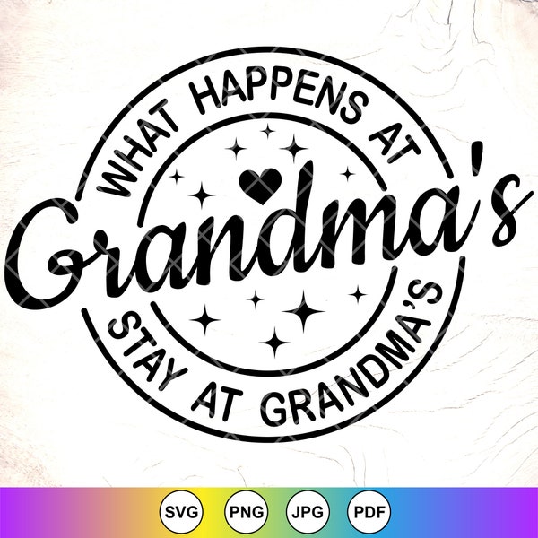 What Happens At Grandma's Stays At Grandma's SVG, Best Grandma Ever Svg, Grandma Shirt ,Grandma Gifts svg, Instant Download Files for Cricut