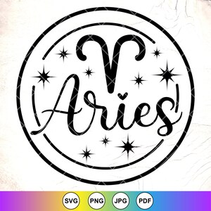 Dierenriemtekens SVG, Ram SVG, Zodiac Symbolen SVG, Zodiac Gift, Sterrenbeeld Teken SVG, Astrologie Tekenen SVG, Instant Download Bestanden voor Cricut