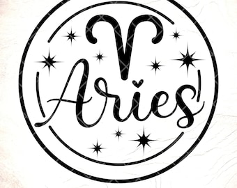 SVG del signo zodiacal Aries: símbolo de constelación, regalo astrológico, archivos de corte Cricut, descarga digital