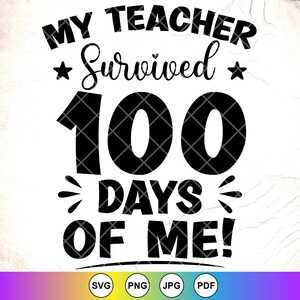 100 Days Of School SVG: Funny Teacher Design,Back to School Design,Cricut Cut Files,Digital Download