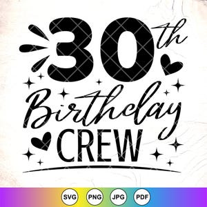 Equipe de 30º aniversário SVG, 30º aniversário SVG, 30 anos SVG, Presente de aniversário engraçado, Rainha de 30º aniversário SVG, Arquivos para download instantâneo para Cricut