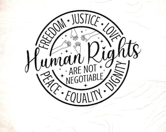 Activista social SVG: Los derechos humanos no son negociables, diseño de igualdad de derechos (descarga digital)