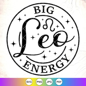 Grote Leo energie SVG, sterrenbeeld SVG, astrologische SVG, astrologie SVG, geloof SVG, sterrenbeeld teken SVG, Instant Download bestanden voor Cricut