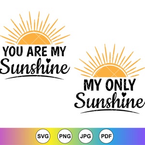 Você é meu raio de sol, meu único raio de sol SVG, mãe e filho svg, mãe e filha combinando svg, dia das mães svg, arquivo de download instantâneo para Cricut