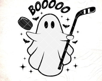 Ghost Hockey Halloween SVG: Sport Ghost Clipart,Cricut Cut Files,Digital Download