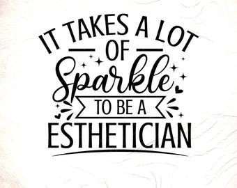 SVG brillante de esteticista: regalo divertido para esteticista, diseño de camiseta, archivos de corte Cricut, descarga digital