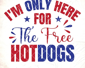 Hotdogs SVG grátis: Design engraçado do 4 de julho, Dia da Independência, Arquivos Cricut Cut, Download digital