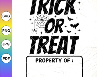 Trick or Treat-tas SVG: Halloween-ontwerp voor kinderen, Cricut Cut-bestanden, digitale download