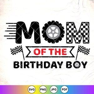 Race moeder van de feestvarken SVG, Race familie SVG, Race verjaardag SVG, Birthday Boy Racing Cars minnaar cadeau, Instant Download bestanden voor Cricut