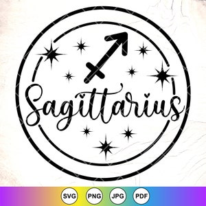 Zodiac Signs SVG, Boogschutter SVG, Zodiac Symbolen SVG, Zodiac geschenk, sterrenbeeld teken SVG, astrologie tekenen SVG, Instant Download bestanden voor Cricut