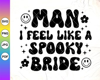 Novia espeluznante SVG: Decoración para despedida de soltera, boda o Halloween, archivos de corte Cricut, descarga digital