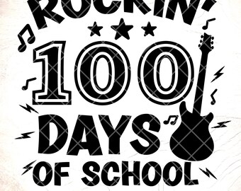 SVG de 100 días de clases, camiseta de regreso a clases, archivos Cricut (descarga digital)