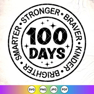 100 dias de escola SVG, volta às aulas SVG, 100 dias de camisa infantil, presente para estudante, 100 dias mais inteligente SVG, download instantâneo de arquivos para Cricut