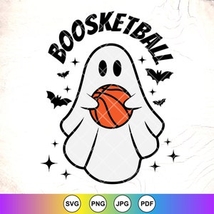 Boosketball Logo, Geist Basketball Halloween Blatt, Sport Halloween Blatt Clipart, Sport Geist Halloween Geschenke, Instant Download Datei für Cricut