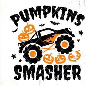 Pumpkin Smasher SVG, Monstertruck svg, Junge Halloween svg, Kinder Halloween svg, Junge Monstertruck svg, Instant Download-Dateien für Cricut