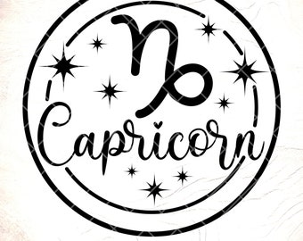 Segno zodiacale Capricorno SVG: simbolo della costellazione, regalo astrologico, file di taglio Cricut, download digitale