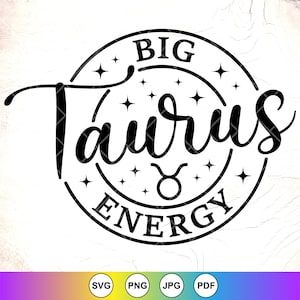 Grote Taurus energie SVG, sterrenbeeld SVG, astrologische SVG, astrologie SVG, geloof SVG, sterrenbeeld teken SVG, instant download bestanden voor Cricut