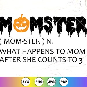 Momster SVG,Halloween Mom Svg,Halloween Svg,Funny Halloween svg,Monster svg,Spooky Season ,October Clipart,Instant Download Files for Cricut