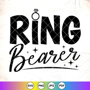 Portador de anillos SVG, Novia Svg, Fiesta de bodas Svg, Fiesta nupcial Svg, Niño del anillo Svg, Anillo de seguridad Svg, Matrimonio Svg, Archivos de descarga instantánea para Cricut