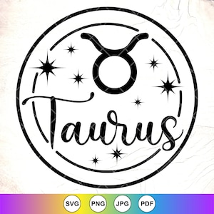 Sternzeichen Zeichen SVG, Stier SVG, Sternzeichen Symbole svg, Sternzeichen Geschenk, Sternbild Zeichen svg, Astrologie Zeichen svg, Instant Download-Dateien für Cricut