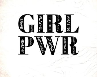 Girl Power SVG: feministische inspirerende kunst, Cricut Cut-bestanden, digitale download