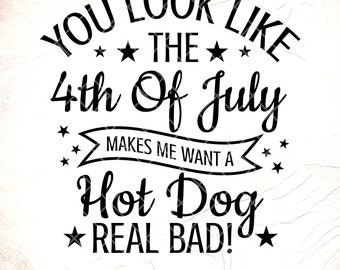 SVG engraçado de 4 de julho: design de cachorro-quente, arquivos Cricut Cut, download digital