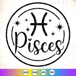 Dierenriemtekens SVG, Vissen SVG, Zodiac Symbolen SVG, Zodiac Gift, Sterrenbeeld Teken SVG, Astrologie Tekenen SVG, Instant Download Bestanden voor Cricut