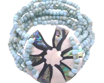 Multi Stranded Fashion Bracelet Turquiose Beads