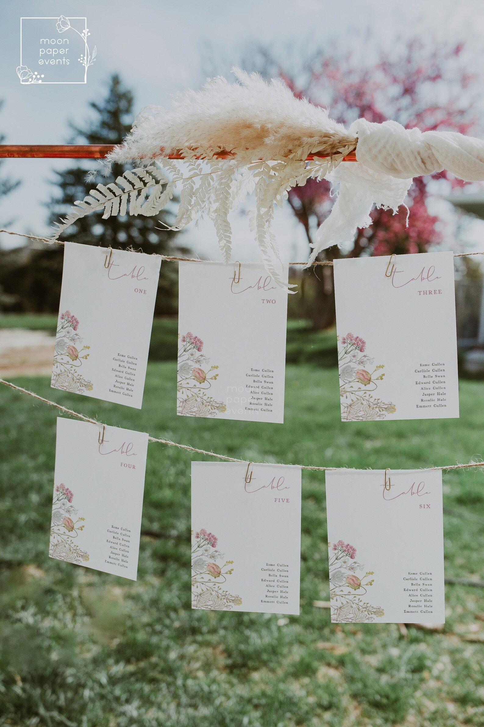 wedding-seating-chart-cards-template-blush-gold-spring-etsy
