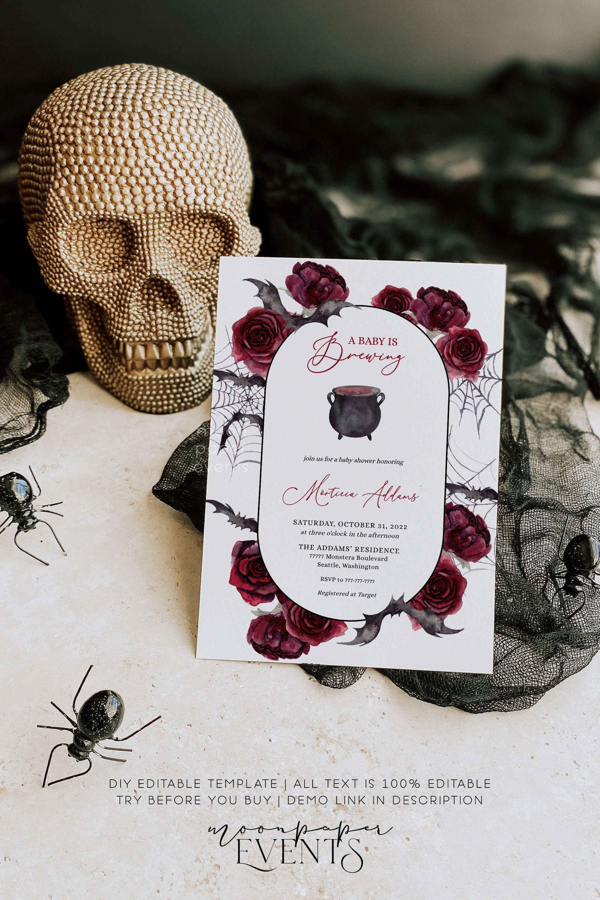 A Baby is Brewing Halloween Baby Shower Invitation Diy - Etsy
