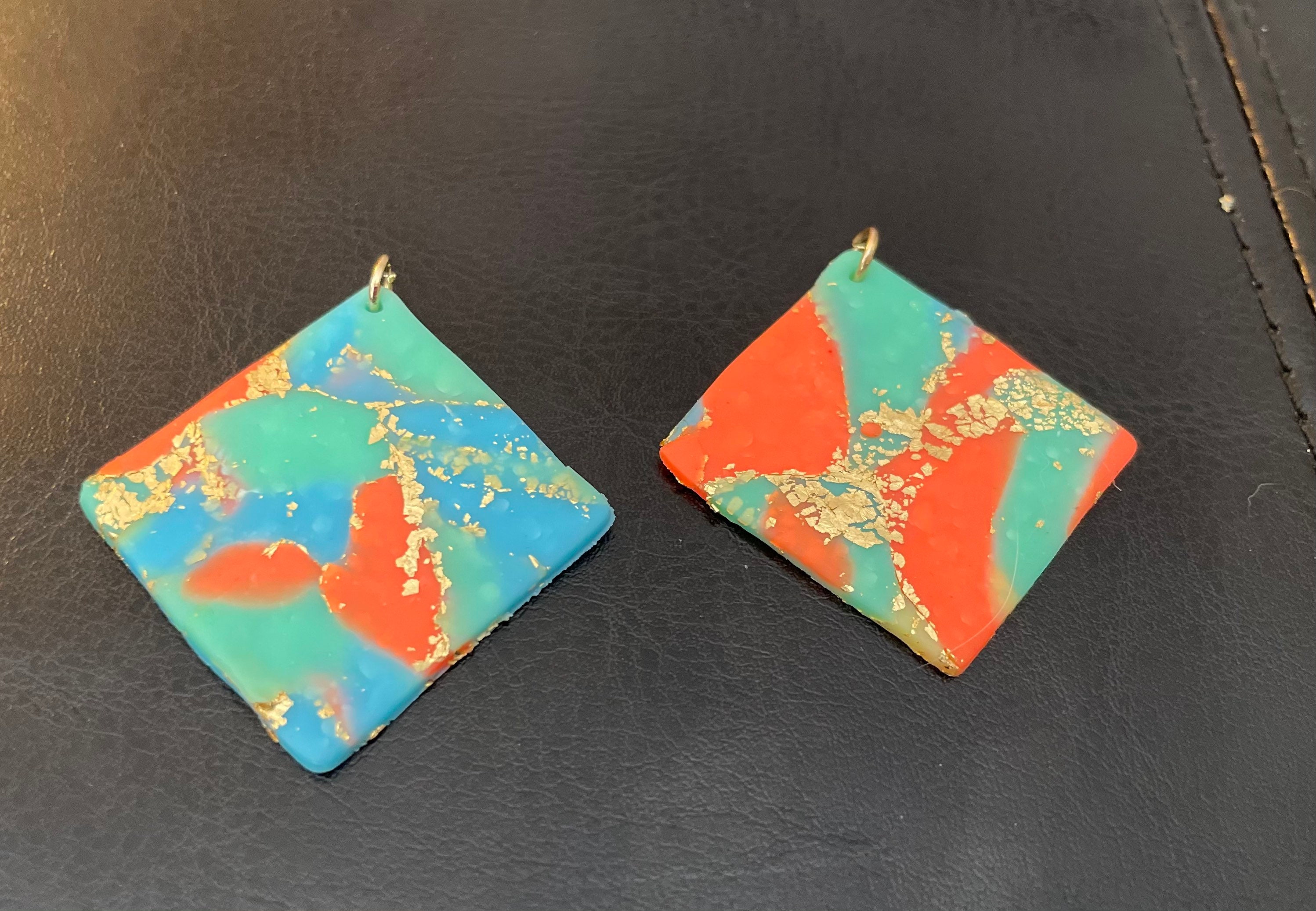 Tie Dye Clay Earrings Etsy
