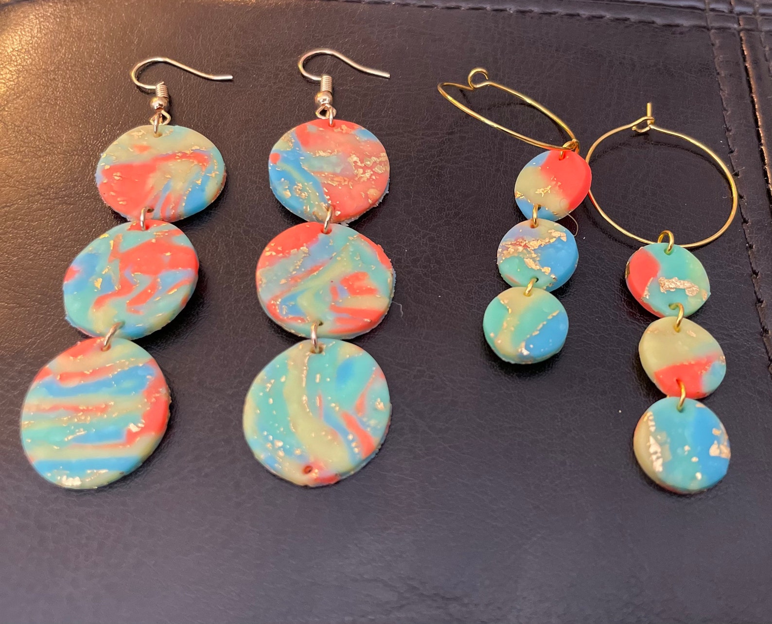 Tie Dye Clay Earrings Etsy