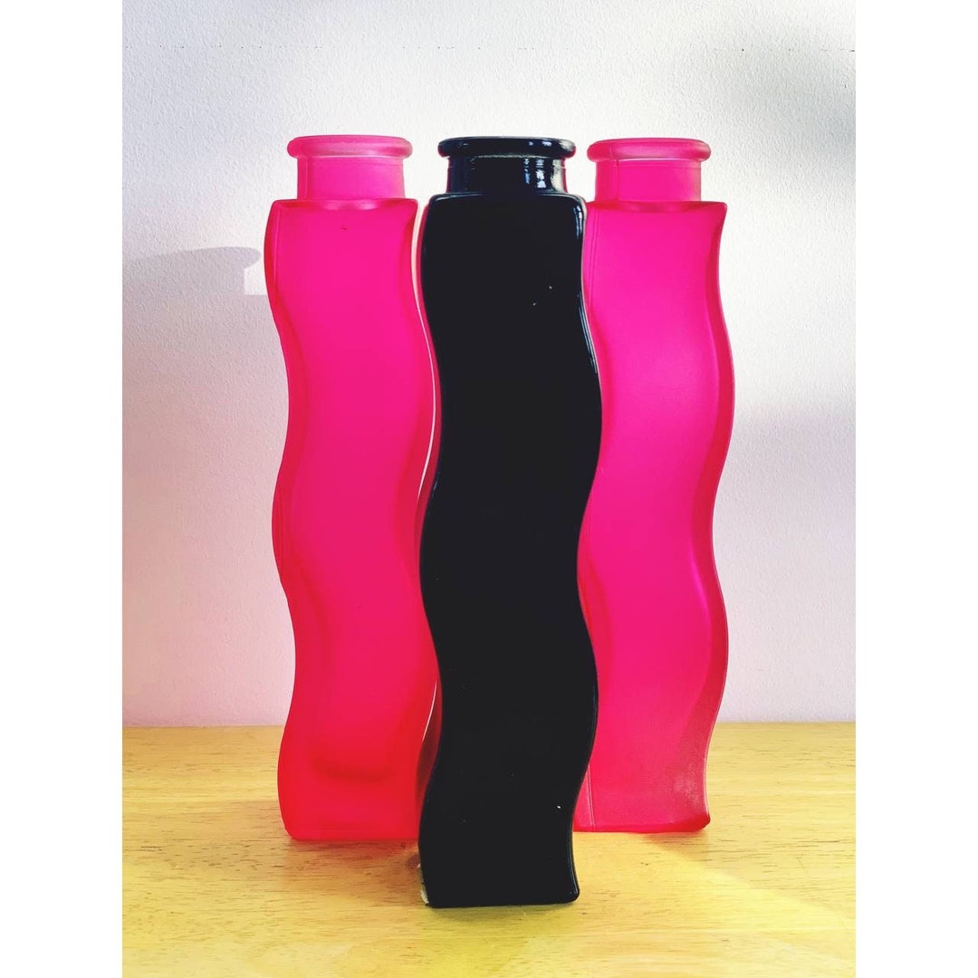 3 Vintage Matched Iconic Ikea Wavy Vases in Pink and Black Etsy