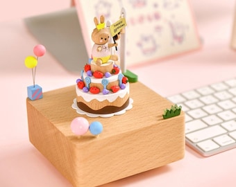 Personalisierte Hölzerne Geburtstagsspieluhr: Graviertes Ahornholz Geschenk