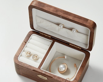 Hölzerne Schmuckaufbewahrung Spieluhr: Personalisierte Gravur erhältlich