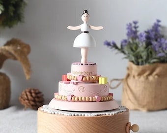 Personalized wooden handmade music box, dancing ballerina music box for girls, christening gift, children's gifts, birthday gifts