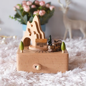 Personalized Wooden Music Box,Train Music Box,Customized Music Box,Unique Gift,Special Keepsake